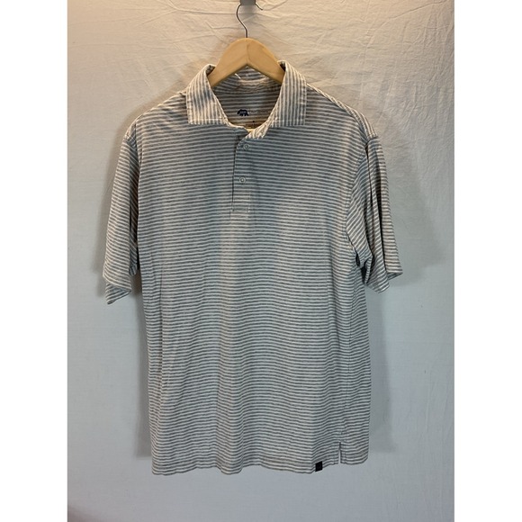 Onward Reserve Men M Shirt Performance Polo Blue Gray Striped Short Sleeve Golf - Picture 1 of 8